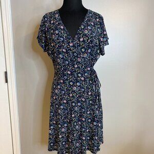 Rare Pattern Kalea Faux Wrap Dress in Large Petite